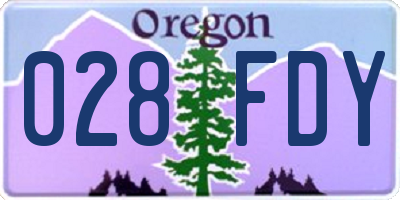 OR license plate 028FDY