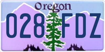 OR license plate 028FDZ