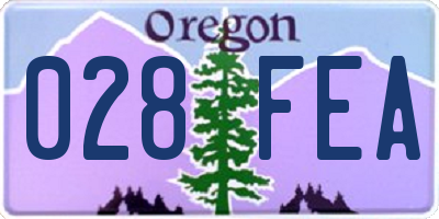 OR license plate 028FEA