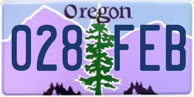 OR license plate 028FEB