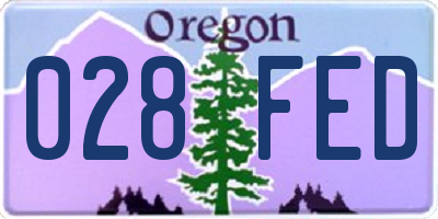 OR license plate 028FED