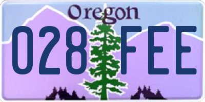 OR license plate 028FEE