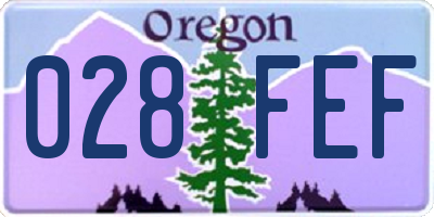 OR license plate 028FEF
