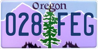 OR license plate 028FEG
