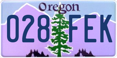 OR license plate 028FEK