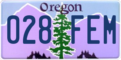 OR license plate 028FEM