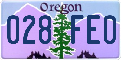 OR license plate 028FEO