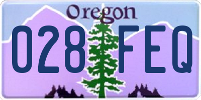 OR license plate 028FEQ