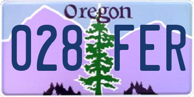 OR license plate 028FER