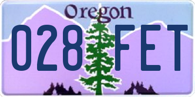 OR license plate 028FET