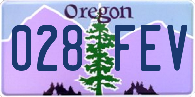 OR license plate 028FEV
