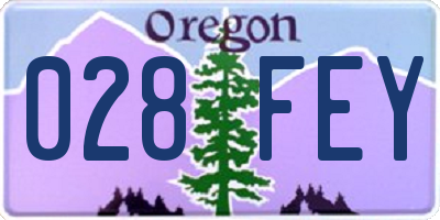 OR license plate 028FEY