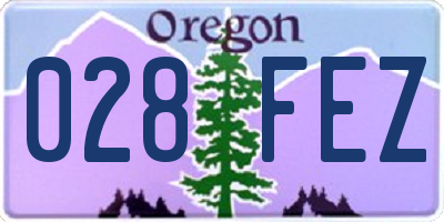 OR license plate 028FEZ