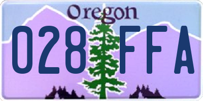 OR license plate 028FFA