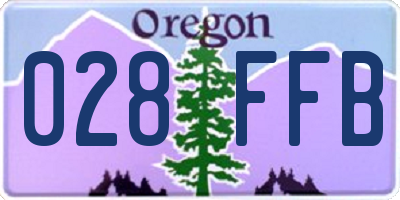 OR license plate 028FFB