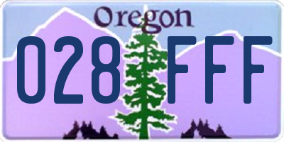 OR license plate 028FFF