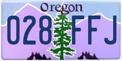 OR license plate 028FFJ