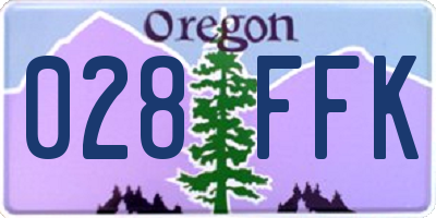 OR license plate 028FFK