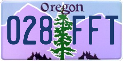 OR license plate 028FFT