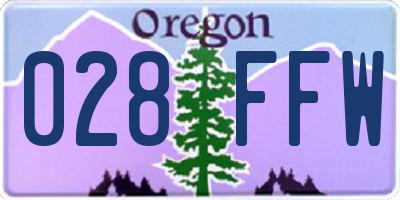 OR license plate 028FFW