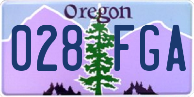 OR license plate 028FGA