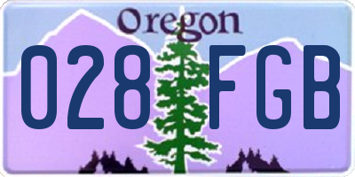 OR license plate 028FGB