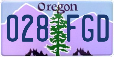 OR license plate 028FGD
