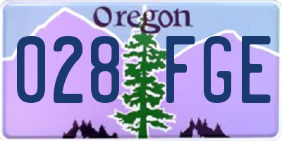 OR license plate 028FGE