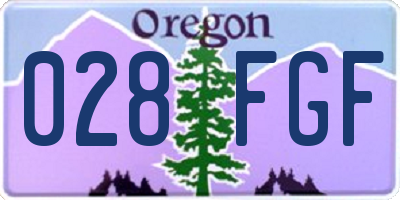 OR license plate 028FGF