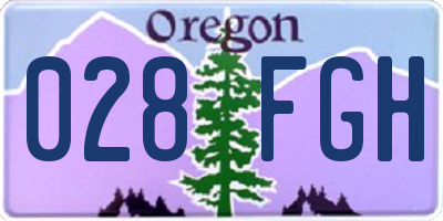 OR license plate 028FGH