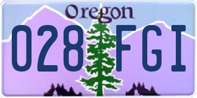 OR license plate 028FGI