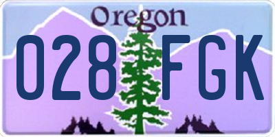 OR license plate 028FGK