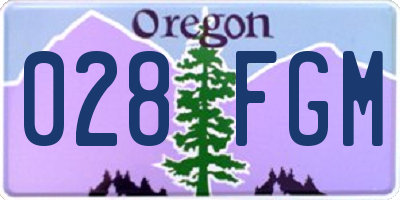 OR license plate 028FGM