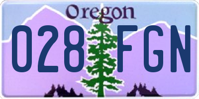OR license plate 028FGN