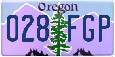 OR license plate 028FGP