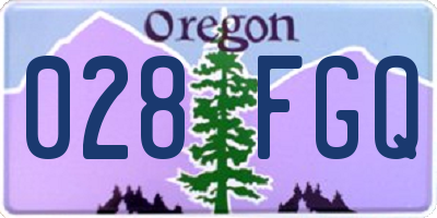 OR license plate 028FGQ