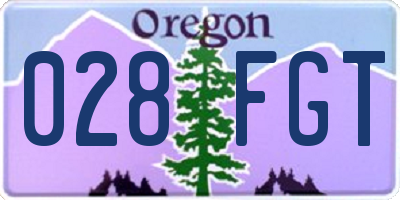 OR license plate 028FGT