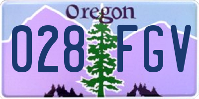 OR license plate 028FGV