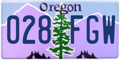 OR license plate 028FGW