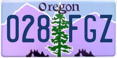 OR license plate 028FGZ