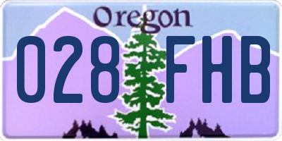 OR license plate 028FHB