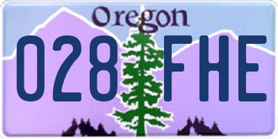 OR license plate 028FHE