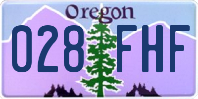 OR license plate 028FHF
