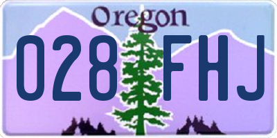 OR license plate 028FHJ