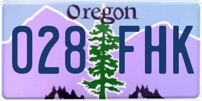 OR license plate 028FHK
