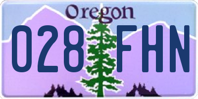 OR license plate 028FHN