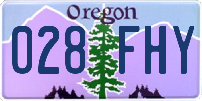 OR license plate 028FHY