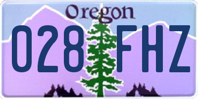 OR license plate 028FHZ