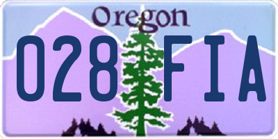 OR license plate 028FIA