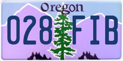 OR license plate 028FIB